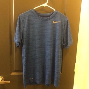 Blue Nike Dri-Fit running shirt